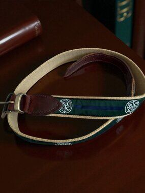 YM Men's Kansas City Country Club KCCC Green Logo Belt Size 36